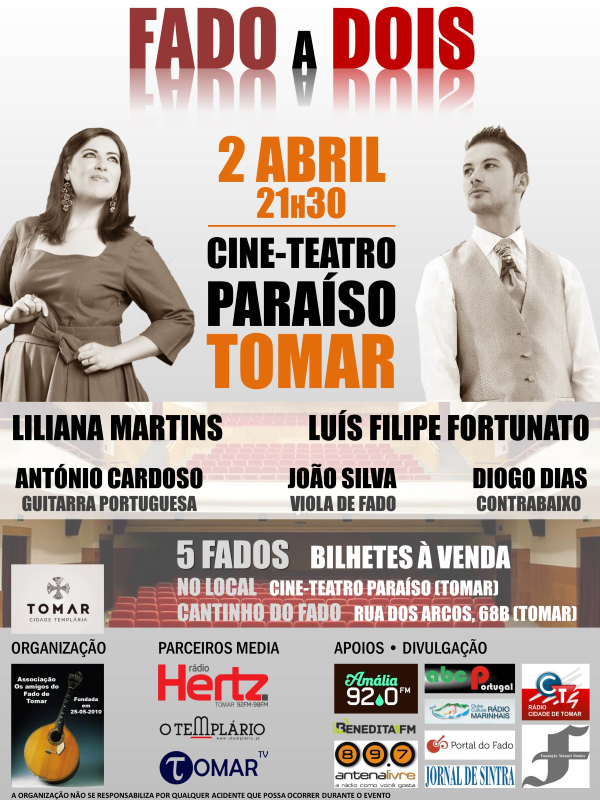 Liliana Martins e Luís Filipe Fortunato apresentam “Fado a Dois” em Tomar