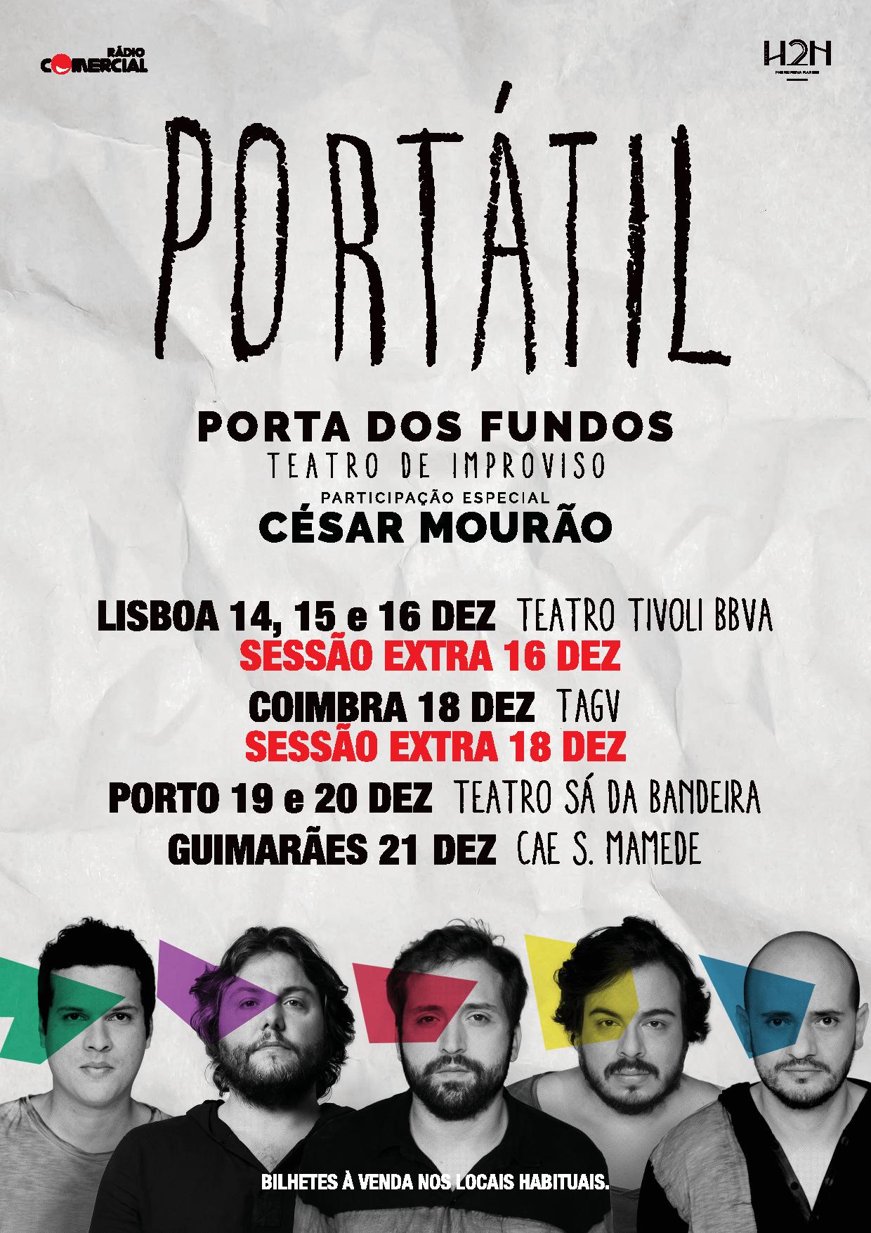 Porta dos Fundos regressa com Portátil: Sessões Extra em Lisboa e Coimbra