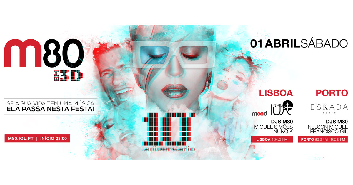 A M80 vai celebrar o seu 10° Aniversário com muita música e festas 3D