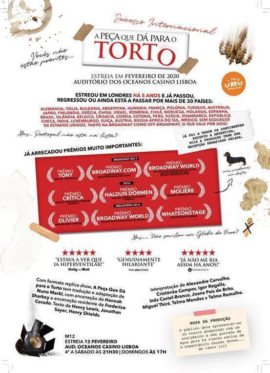 ‘A Peça Que Dá Para o Torto’ é a maior produção de sempre da UAU, foi hoje apresentada e chega em Fevereiro ao Casino Lisboa