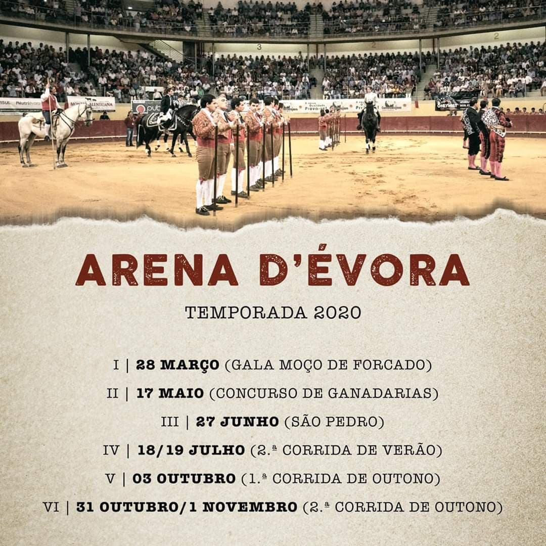 Arena D’Évora anuncia 6 espectáculos tauromáquicos para 2020