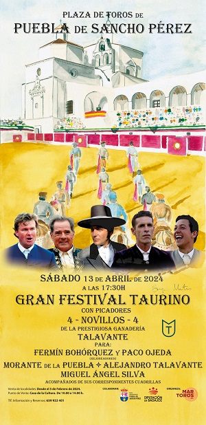 Festival taurino em Puebla de Sancho Pérez com Fermin Bohórquez e Paco Ojeda