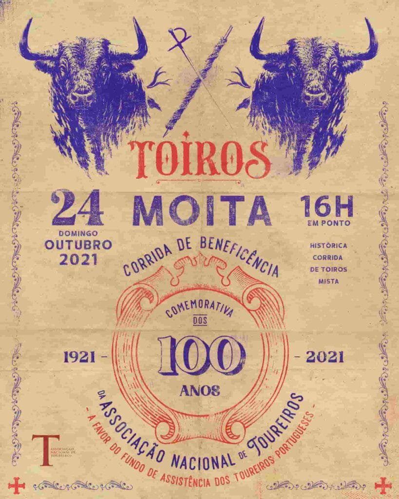 Corrida de Touros a 24 de Outubro na Moita, pelo centenário da Associação Nacional de Toureiros