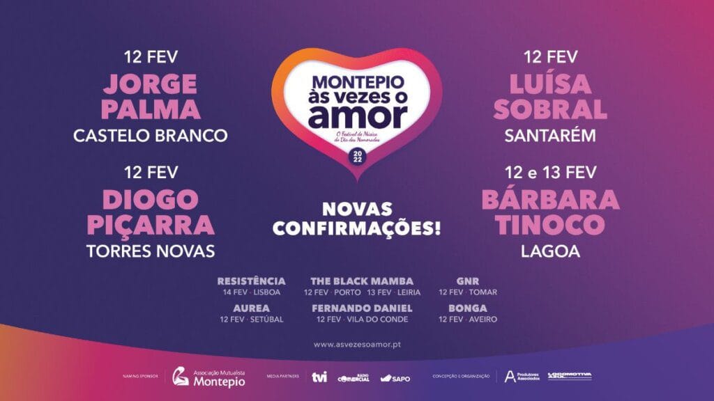 Novas confirmações no Festival Montepio às vezes o amor