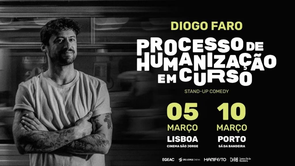 Stand-up Comedy: Diogo Faro apresenta "Processo de Humanização em Curso" em Lisboa e Porto