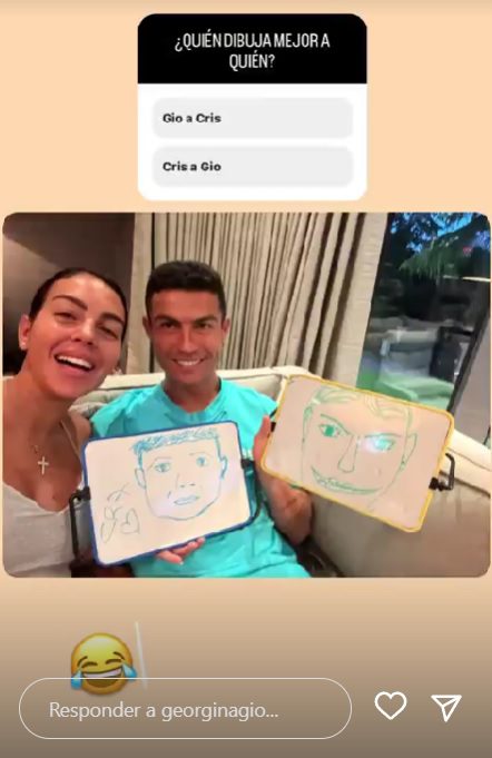 Georgina Rodríguez e Cristiano Ronaldo decidiram desenhar-se um ao outro e o resultado foi desastroso