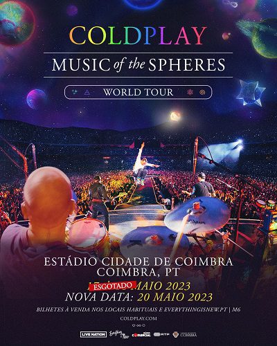 Coldplay anunciam 3ª data em Portugal: 20 de Maio de 2023