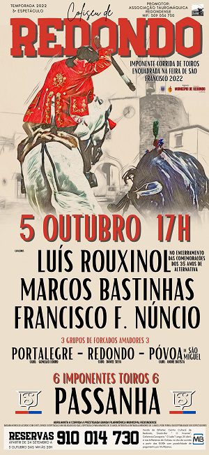 Rouxinol, Bastinhas e Núncio no Redondo a 5 de Outubro