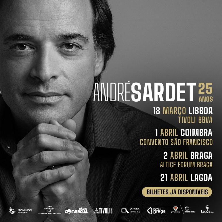 André Sardet anuncia concertos de celebração dos 25 anos de carreira