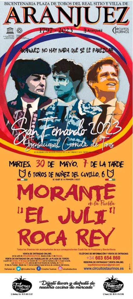 Morante, Juli e Roca Rey em Aranjuez