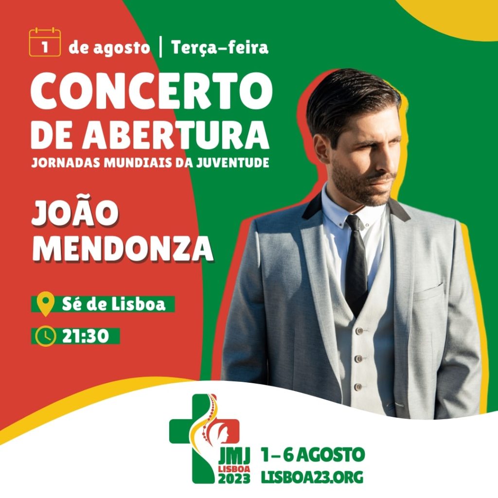 João Mendonza actua no concerto de abertura da Jornada Mundial da Juventude