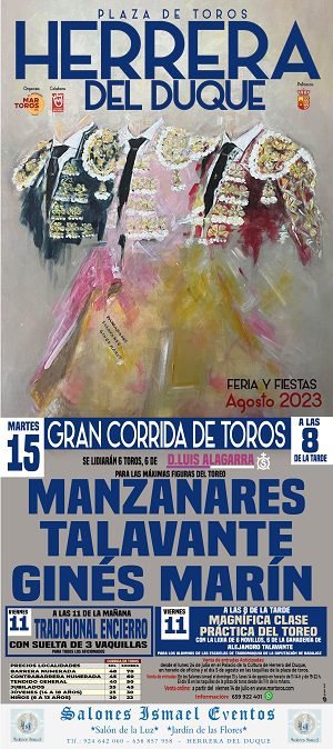 Manzanares, Talavante e Marín em Herrera del Duque