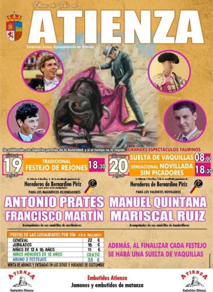 António Prates toureia em Atienza a 19 de Agosto